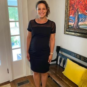 Motherhood Maternity Black Sheer Sleeves Dress M